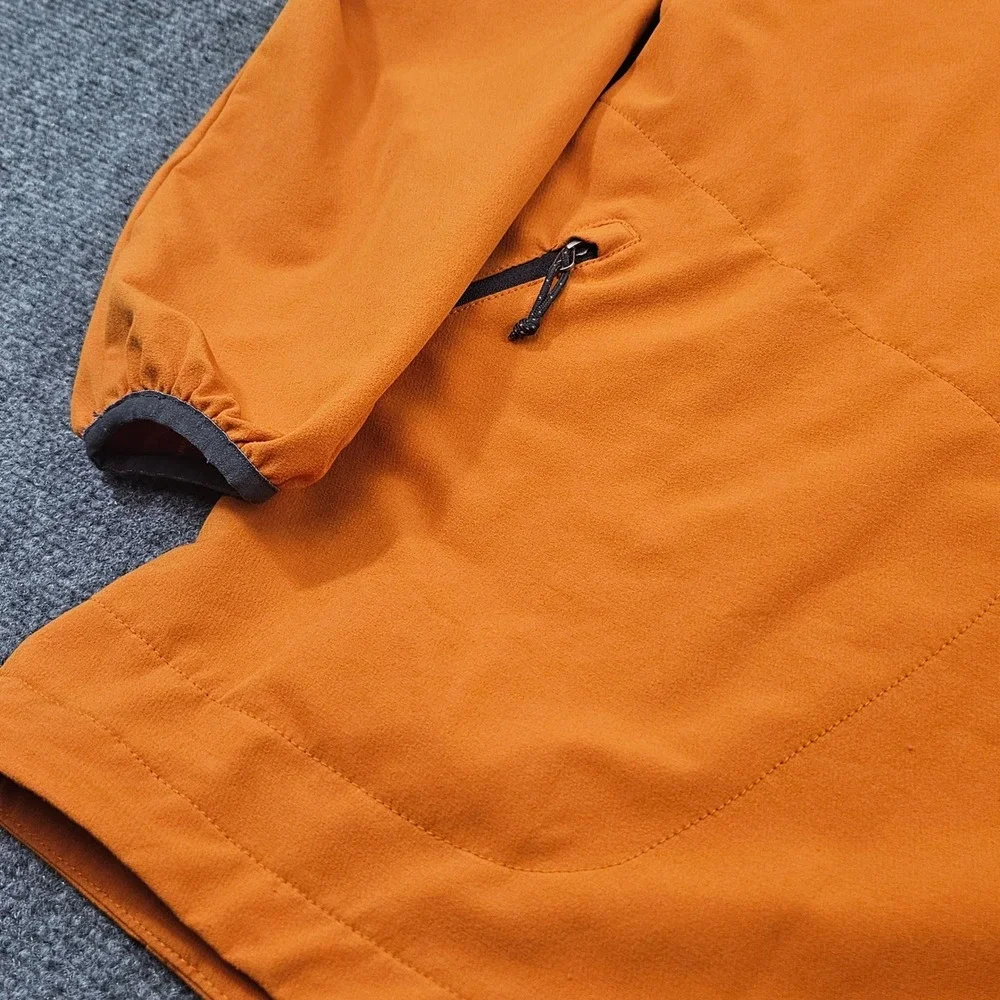 The North Face Apex Pullover Mens XL Orange 1/4 Zip Softshell‎ Jacket Hiking